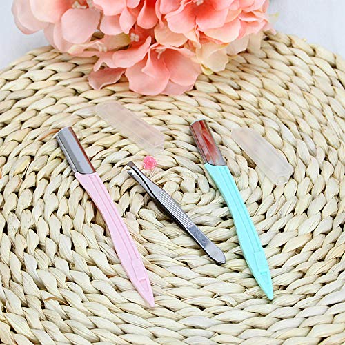 Premium Multipurpose Exfoliating Dermaplaning Tool, Eyebrow Razor and Tweezer/Facial Razors 4