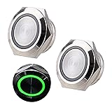 DMWD 2pcs 19mm Metal Momentary Push Button Switch