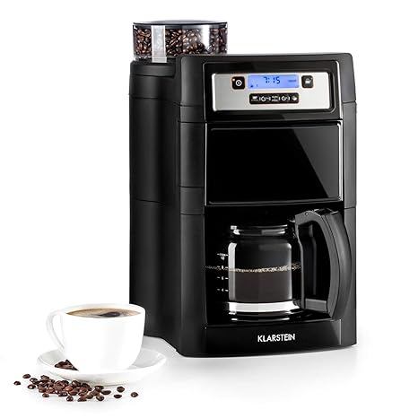 Klarstein Aromatica II Kaffeemaschine mit Mahlwerk • Filter-Kaffeemaschine • 1000 Watt • 1.25 Liter Glaskanne • 24-Stunden-Ti