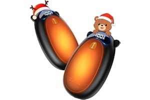 Taiofan Electric Hand Warmers Rechargeable, Cute Bear Design, LED Display, 4 Settings, Fast Heating Portable Pocket Heater Magnetic Handwarmers 2 Pack for Hunting Essentials Camping Gift for Men Women