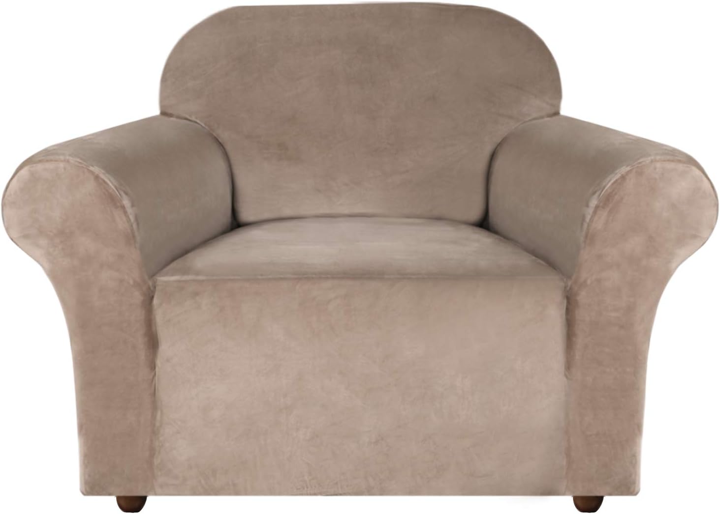 Stretch Chair Sofa Slipcover Velvet Chair Cover Plush Couch Sofa Cover Furniture Protector Chair Couch Cover Soft with Elastic Bottom Spandex Slipcovers for Chair Protector (Chair, Brown): Kitchen & Dining