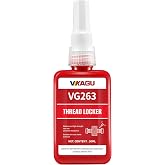 VIKAGU263 Red High Strength&amp;Temp Threadlocker - Anaerobic Screw Glue Resists 230&deg;C Heat, Oil &amp; Chemicals - Medium Viscosity Glue for Bolts, Metal Fastener Lock - Infiltrated Threadlocker - 1.69Oz/50ml