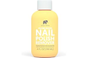 ella+mila Jojoba Nail Polish Remover Non-Acetone Nail Polish Remover - Non-Toxic Fingernail Polish Remover - Enriched With Jojoba oil & Vitamins (4 fl oz) Yellow