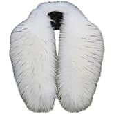 Modelshow Faux Fur Hood Trim Replacement Collar Detachable Scarf Wrap for Coat Sweater Jacket