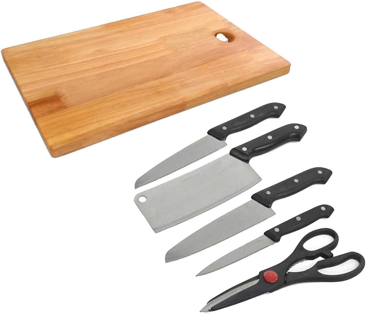 gs GREATERSCAP Home Creations Wooden Chopping Board with 6 pc Knife Set (Chopping Set)