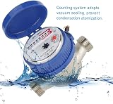 DEWIN Water Flow Meter 1/2 Inch Cold Water Meter with Fittings 15mm view 4