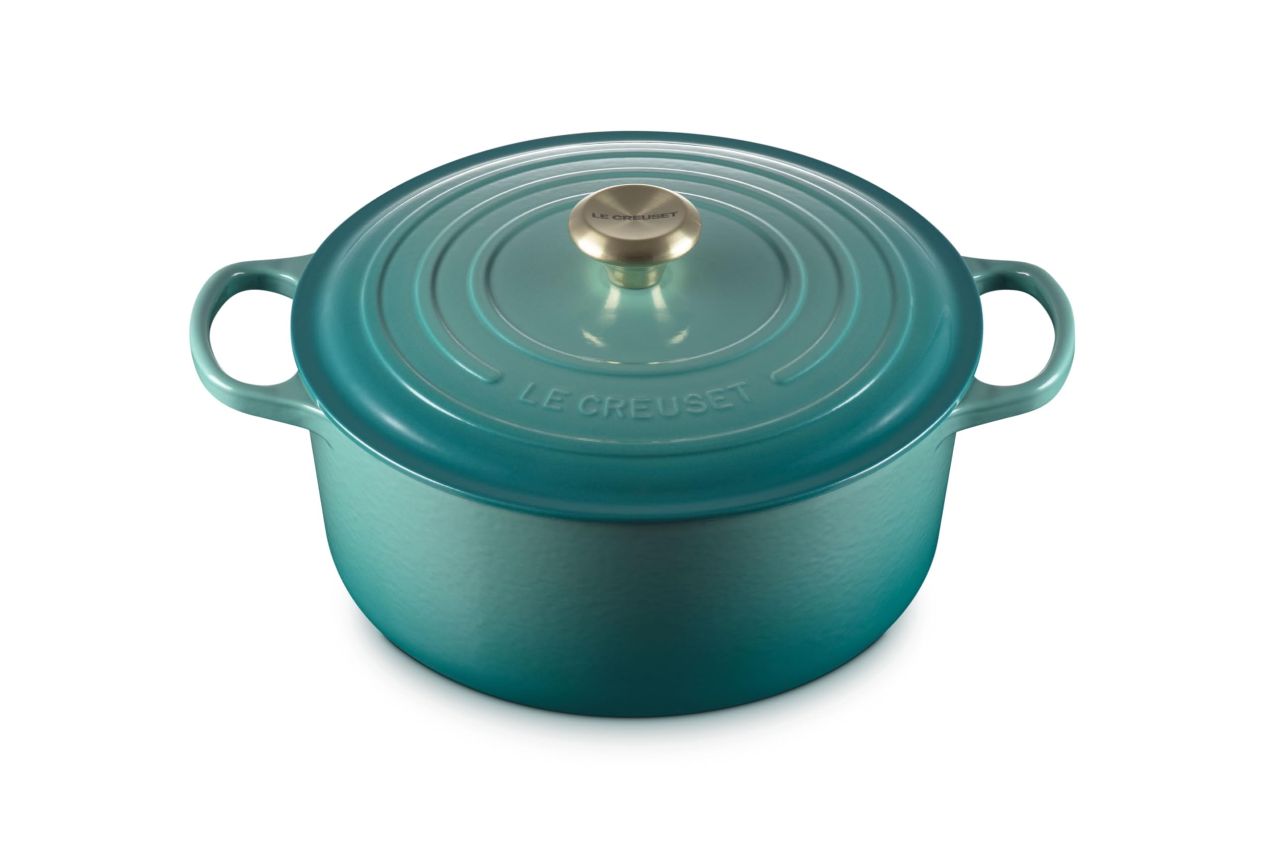 Le Creuset Enameled Cast Iron Signature Round Dutch Oven, 7.25 qt., Riviera