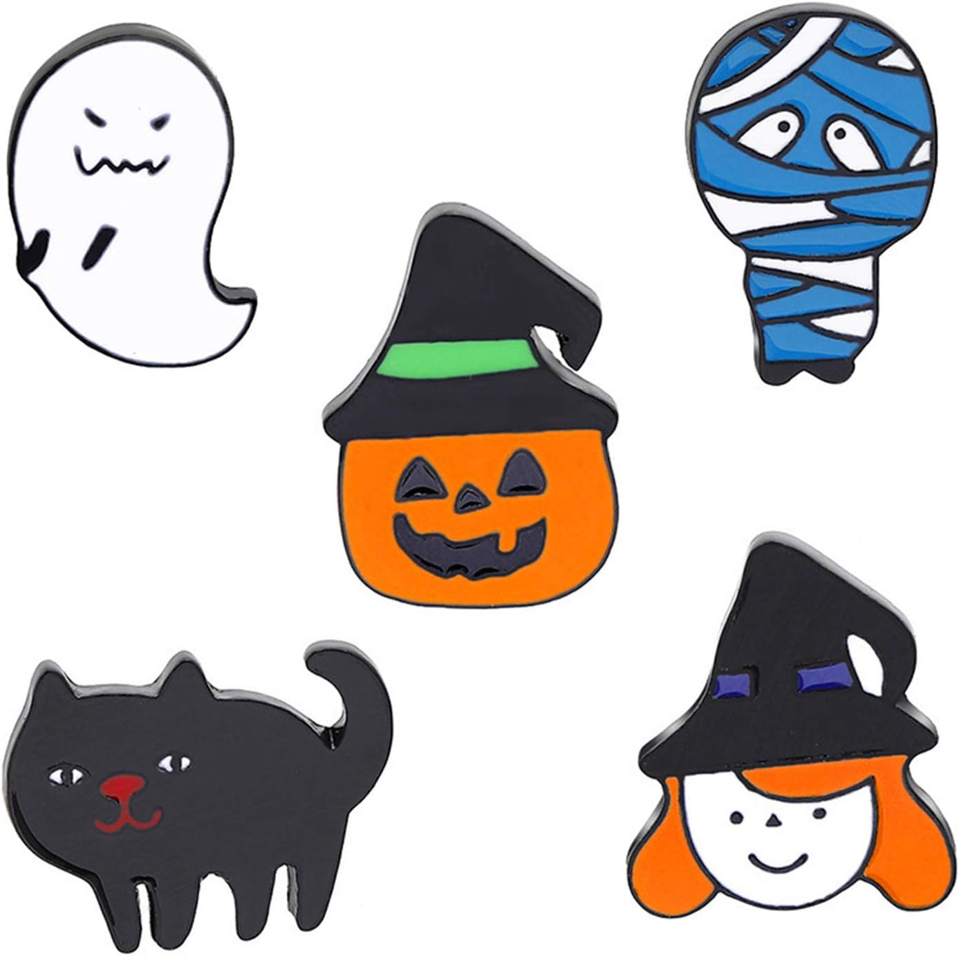 JLJ Enamel Pin Set Punk Cute Brooches for Party Vampire Skull Witch for Costume Decoration