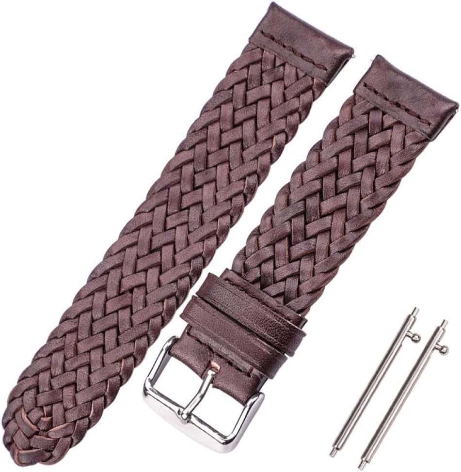 DDAWY Men Women Smart Watch Watchband, 22mm 24mm Fashion Weave Leather Watch Band Strap for Samsung Galaxy 46mm Gear S3