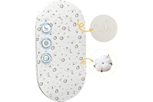 QIUBABYO Bassinet Mattress Pad,30"x15"x2" Thick Breathable Cotton Cover,Waterproof Lining and High-Density Foam,Removable and Washable.Baby Crib Topper for Moses Basket.
