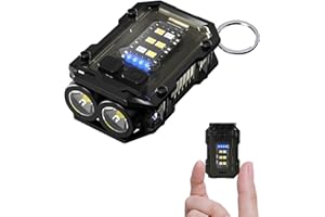 WARSUN Mini LED Flashlight 180 Lumens Rechargeable Keychain Torch Light with Clip for Outdoor Camping Hiking Emergency, Black