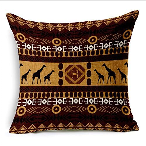 Cotton Linen Throw Pillow Case Cushion Cover Home Sofa Decorative African Style 18 X 18 Inch Pillowcase