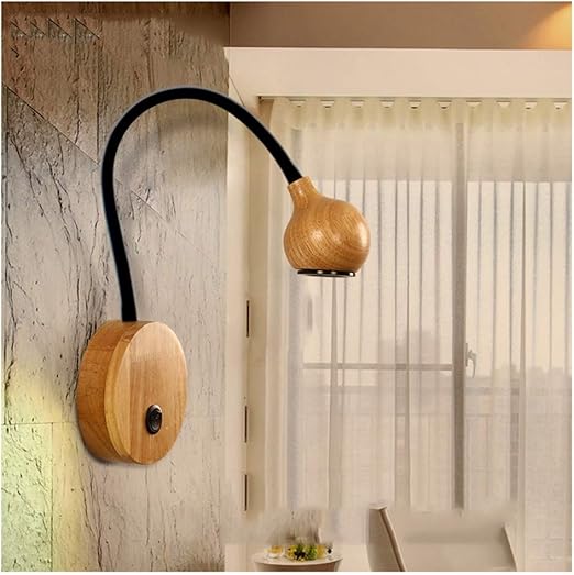 & Leselicht Wandleuchte, LED Einfache Massivholz-Schlafzimmer