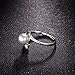 Bella Lotus 18k White Gold Plated Simulated Pearl Rings Wedding Bands Mothers Day Gifts, Size 10