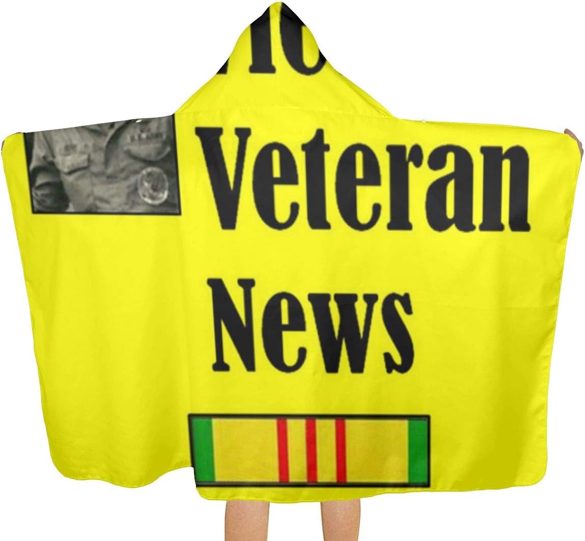 IPOXK Kids Bath Towel, Vietnam Veteran News Hooded Bath Towel, Beach Cape Towel, Hooded Beach Towel, Quick-Drying