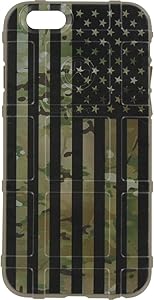 Ego Tactical Limited Edition Design UV-Printed onto a MAG485 Field Case Compatible with Apple iPhone 6 + Plus/iPhone 6s + Plus Subdued US Flag Over Multicam/Scorpion Camouflage FDE