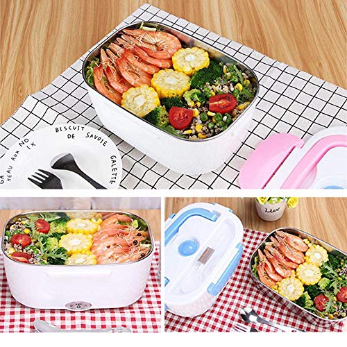 Umiwe Portable 12V Car Use Electric Heating Lunch Box Bento Meal Heater Food Warmer with Removable Stainless Steel Container - Food Grade Material 40W