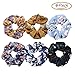 Set of 6 Large Women's Chiffon Flower Hair Scrunchies Hair Bow Chiffon Ponytail Holder -AQY002