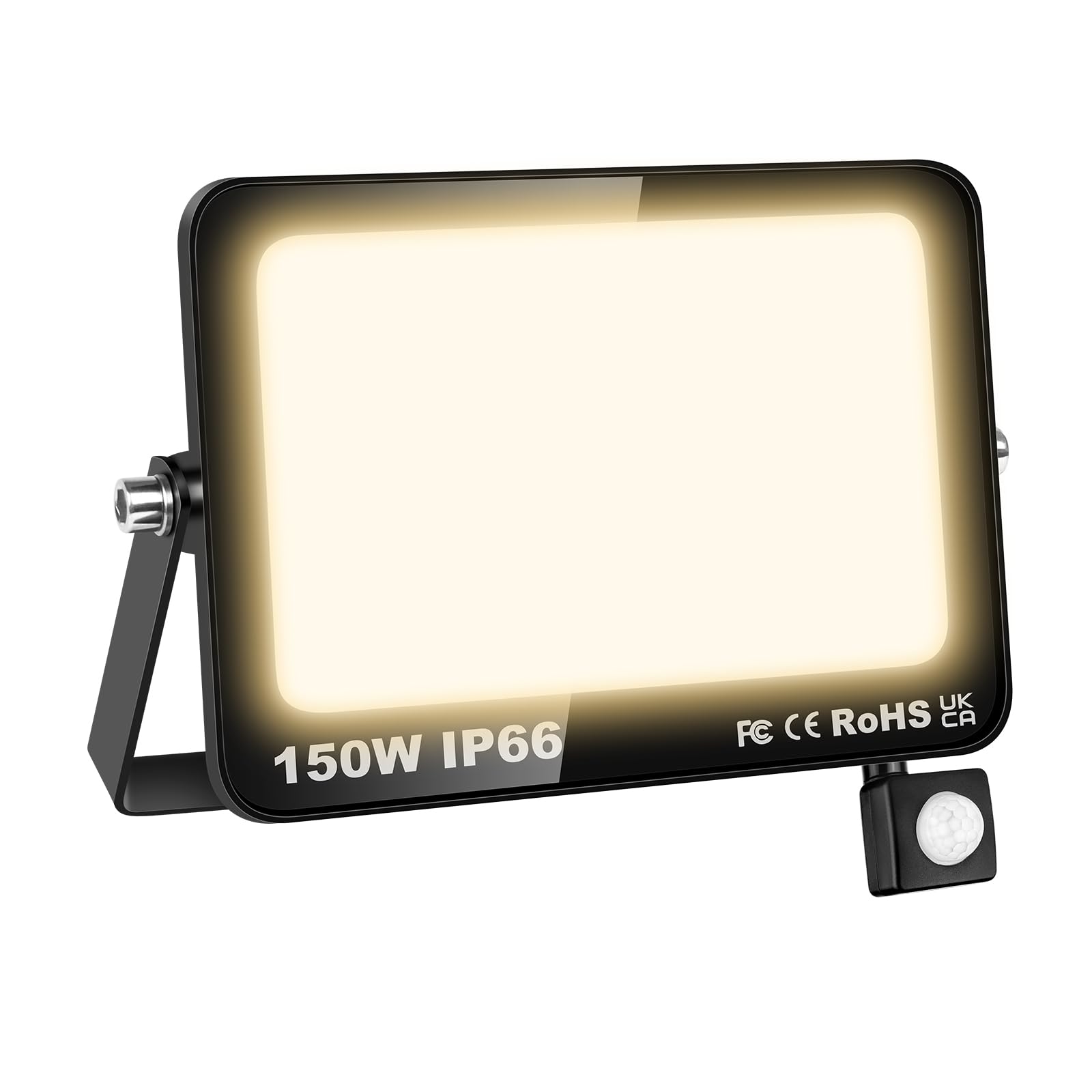 AUXTINGS 150W LED Floodlight with Motion Sensor,15000LM Outdoor Security Lights Outside Lamp 4000K Warm White Spot Light Exterior Lighting for Yard Backyard House Court Stadium Parking,IP66 175V-260V