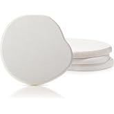 Diatomaceous Earth Coasters Set of 4，Cool Absorbent Quick-Dry Drink Coasters for Desks, Cute Modern Stone Design with Stylish White Aesthetic (4, White)
