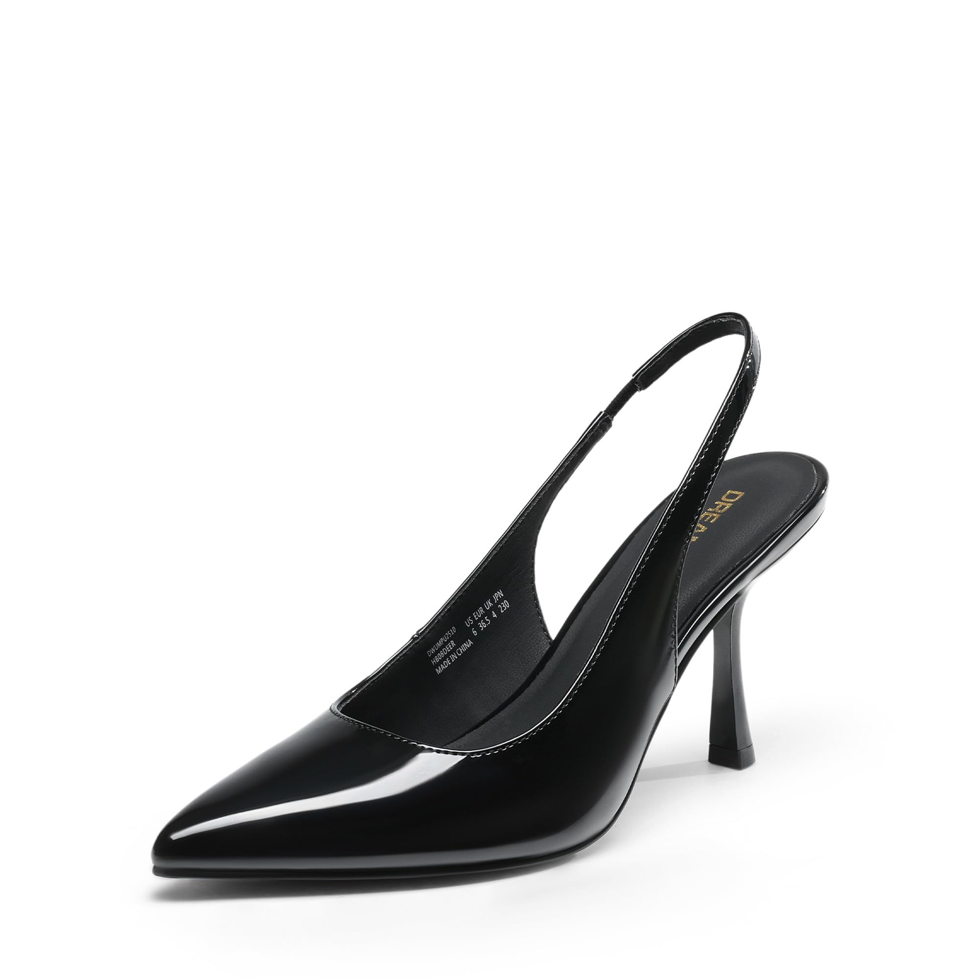 Photo 1 of ***SHOWS SIGNS OF USAGE ON BOTTOM OF SHOE SOLE*** DREAM PAIRS Women's Heels Slingback Stiletto Pumps Shoes Pointed Closed Toe Kitten Heels Dress Bridal Elegant Wedding Sexy Party,Size 6.5,Black-Pat,DWUMPU2510