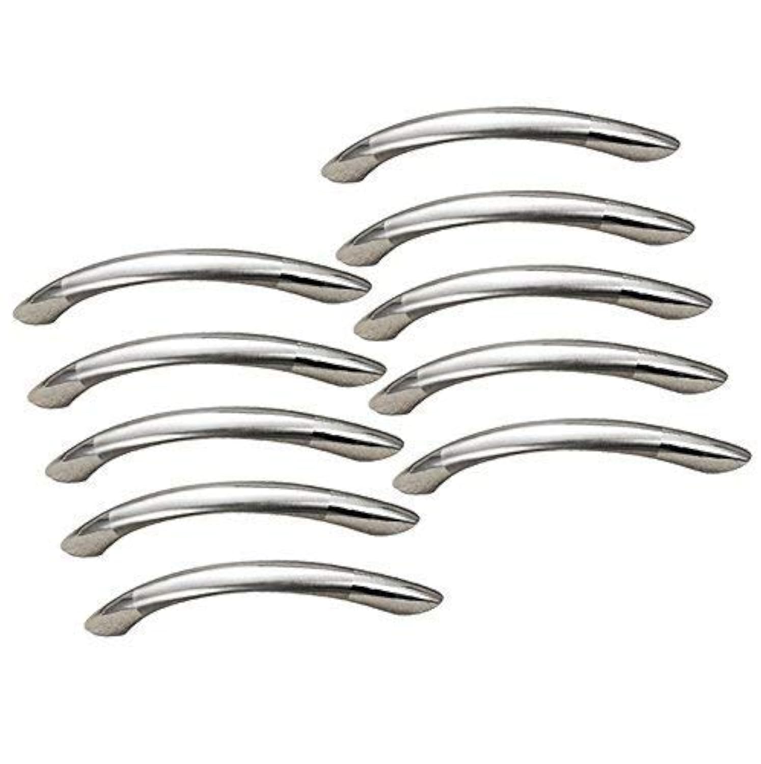 EBETA E 10 Silver Drawer Handles, Furniture Handles, Railing Handles, Arch Handles, Kitchen Handles, Cabinet Handles, Brushed Stainless Steel Bar Handles (64 mm, Pack of 10)