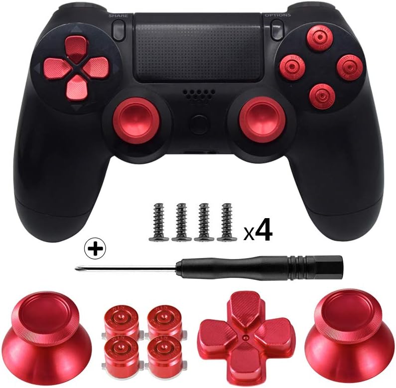 Amazon Com Tomsin Metal Buttons For Dualshock 4 Aluminum Metal Thumbsticks Analog Grip Bullet Buttons D Pad For Ps4 Controller Red Computers Accessories Amazon Com Tomsin Metal Buttons For Dualshock 4 Aluminum Metal Thumbsticks Analog Grip Bullet Buttons D Pad For Ps4 Controller Red Computers Accessories