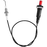 BTFO 1pcs Piezo Igniter with Spark Ignition, Grill Igniter Replacement | Metal Propane Push Button Threaded Electrode for Gas Fireplace Oven Heater BBQ Torch Kitchen Outdoor Practical Accessories