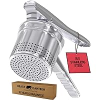 Beast Canteen Potato Ricer - 18/8 Stainless Steel, Silver, Professional Kitchen Tool, Press, Large Masher