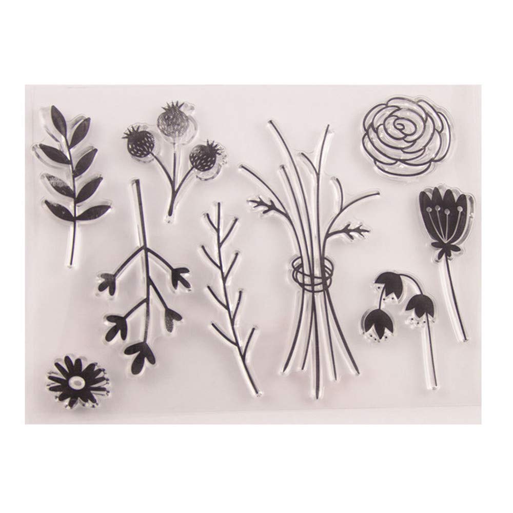 arriettycraft DIY Your Own Flowers Leaves Roses Clear Stamps for Card Making Decoration and Scrapbooking Rubber Stamps for Craft