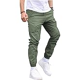 M Menmentings Men's Outdoor Jogging Casual Sweatpants Stretch Waist Lightweight Cargo Pants