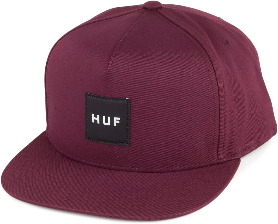 HUF Box Logo Snapback Cap - Burgundy