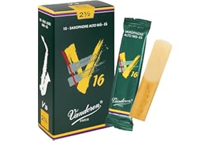 Vandoren SR7025 Alto Sax V16 Reeds Strength 2.5; Box of 10