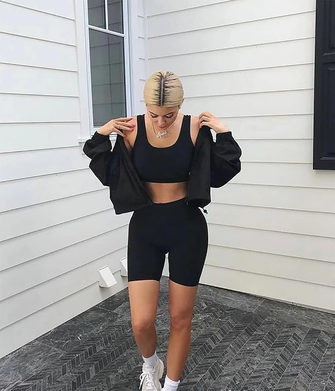Short de cyclisme pour femme - Short de sport taille haute - Legging d'été - Short de fitness - Gym - Vélo — photo 2 sur 6