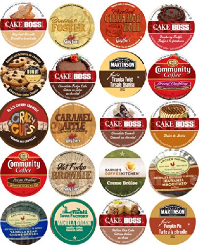 image for Custom Variety Pack 20 Cup Devine DESSERT Flavored Coffee Sampler! Spi