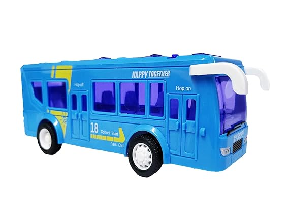 Emob Battery Operated Luxury Model Bus Toy with Light & Sound Effect (Blue)