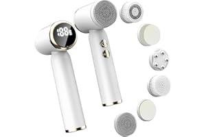 ATIDIE Facial Cleansing Brush,6 in 1 Electric Face Scrubber Facial Spin Rechargable IPX6 Waterproof Face Scrubber with 6 Brush Heads,3 Speeds Suitable Oily Dry Sensitive Skin Women & Men for Deep Cleansing