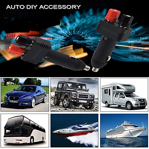 Jtron Dc 12v 10a Car Male Cigarette Lighter Plug with Power Wiring Cable Car to Take Power Black Power Cord for Inverter