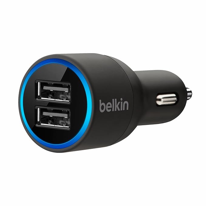 Belkin 2 Port Car Charger Black 2 1 Amp 10 Watt Per Port