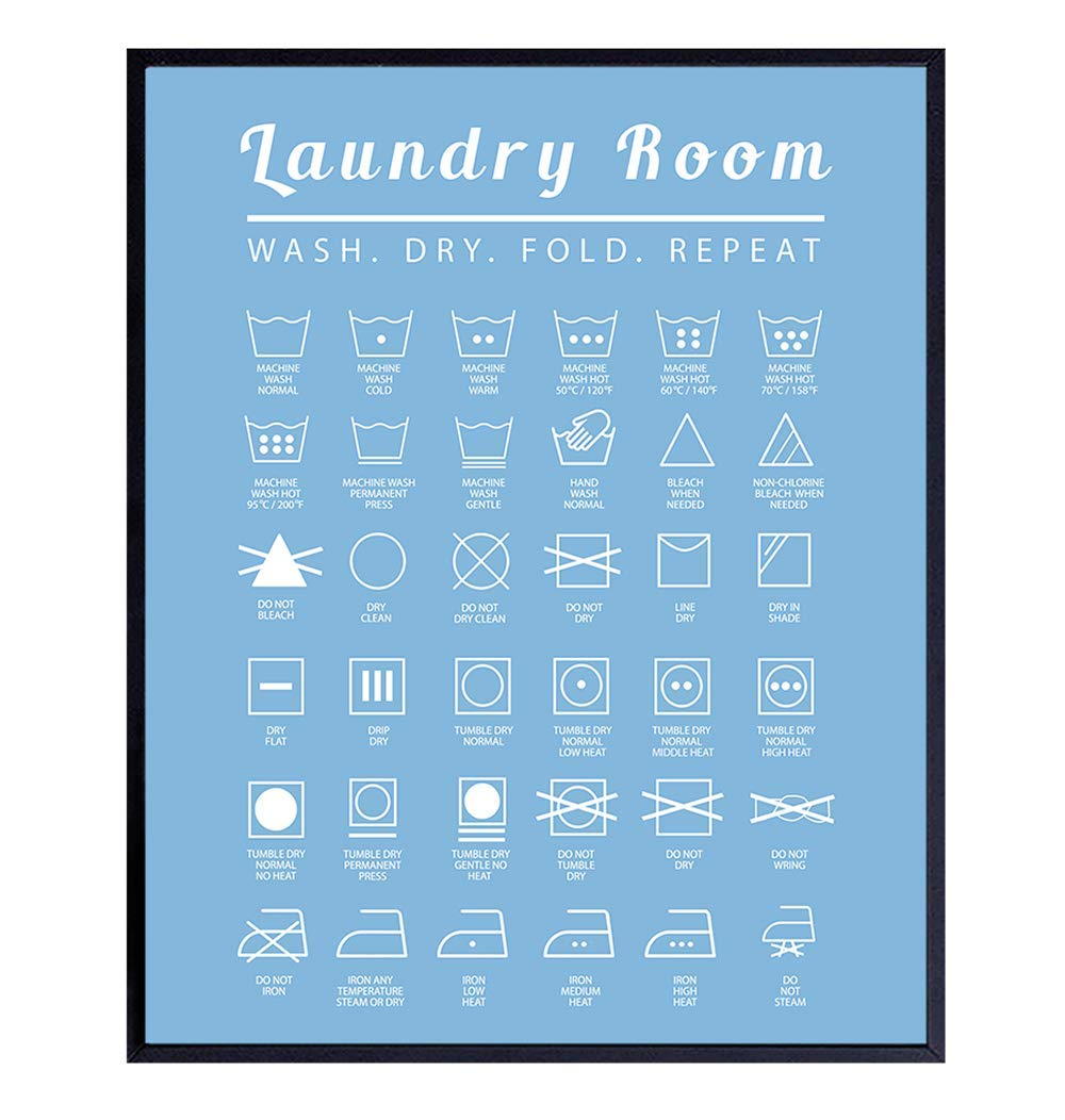 Laundry Room Wall Art Decor, 8x10 Poster Print Unique