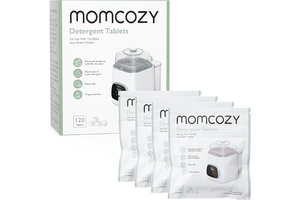 Momcozy Official Detergent Tablets for Momcozy Bottle Washers, 120 Tablets | Remove Stubborn Milk Residue and Odor, Safe and Powerful Cleaning