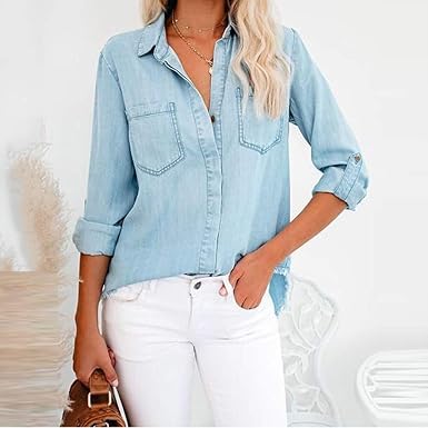 amazon women's denim shirts