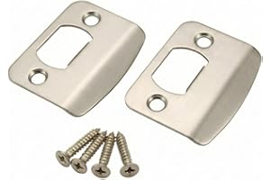 Siwil Door Strike Plate Univeral - 2 Pack (Satin Nickel, 2-1/4" x 1-7/16")