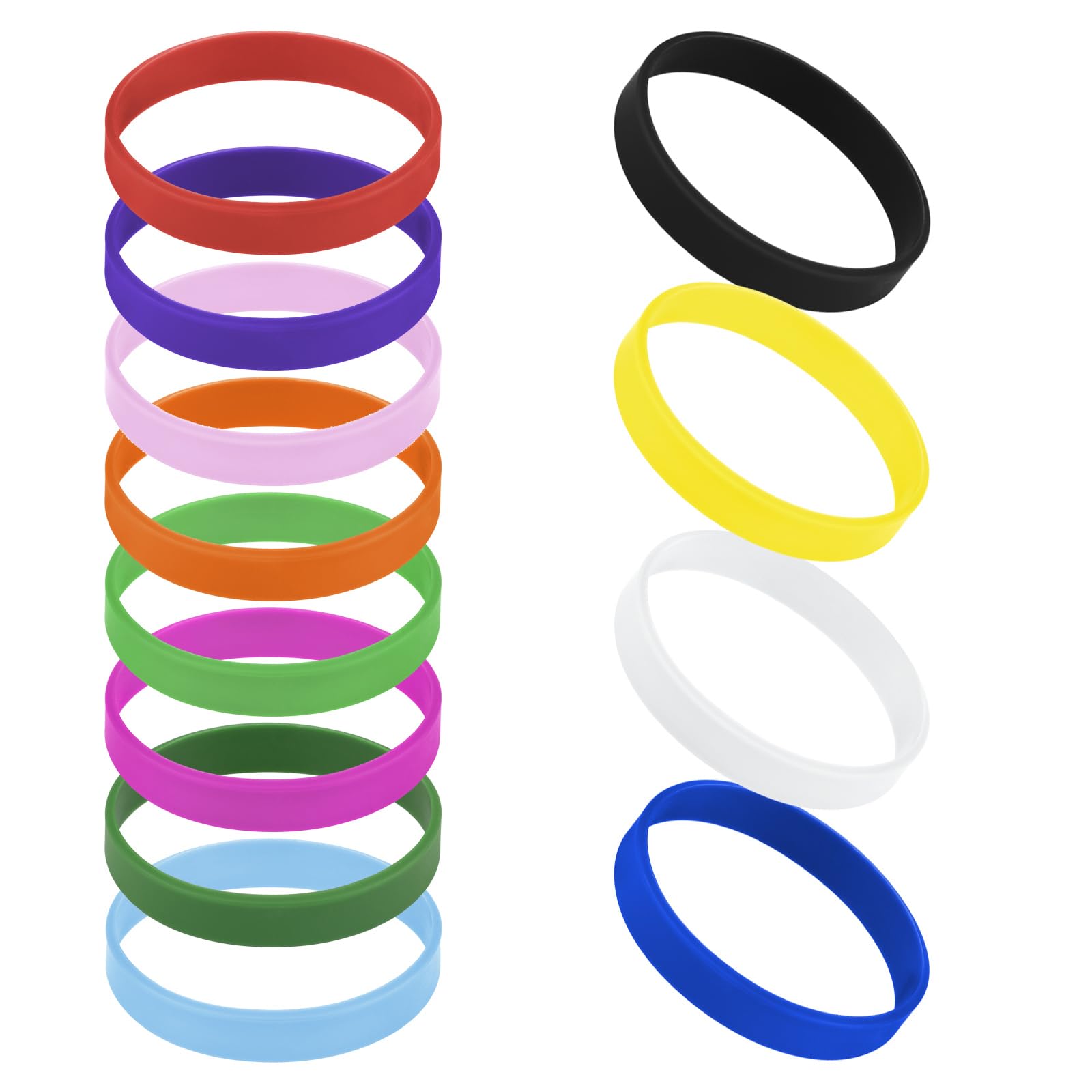 GOGO 12 PCS Assorted Silicone Wristbands for Kids Rubber Bracelets Bulk for Party Favors