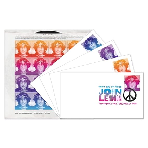 John Lennon Commemorative Forever Postage Stamps by USPS