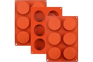 Palksky (3 Pcs) Round Cylinder Candy Mold/Chocolate Cover Cookie Mold for Sandwich Cookies Muffin Cupcake Brownie Cake Pudding Jello(Random Color)