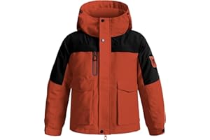 BANTREK Boy's Ski Winter Coat - Lightweight Insulated Waterproof Snow Jacket Hooded Windproof Warm Outerwear for Kids