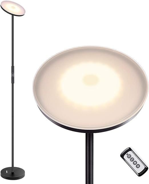 albrillo led lampara de pie lampara tactil de hierro 20w con control remoto 3 temperaturas de color regulable sin escalonamientos bajo consumo