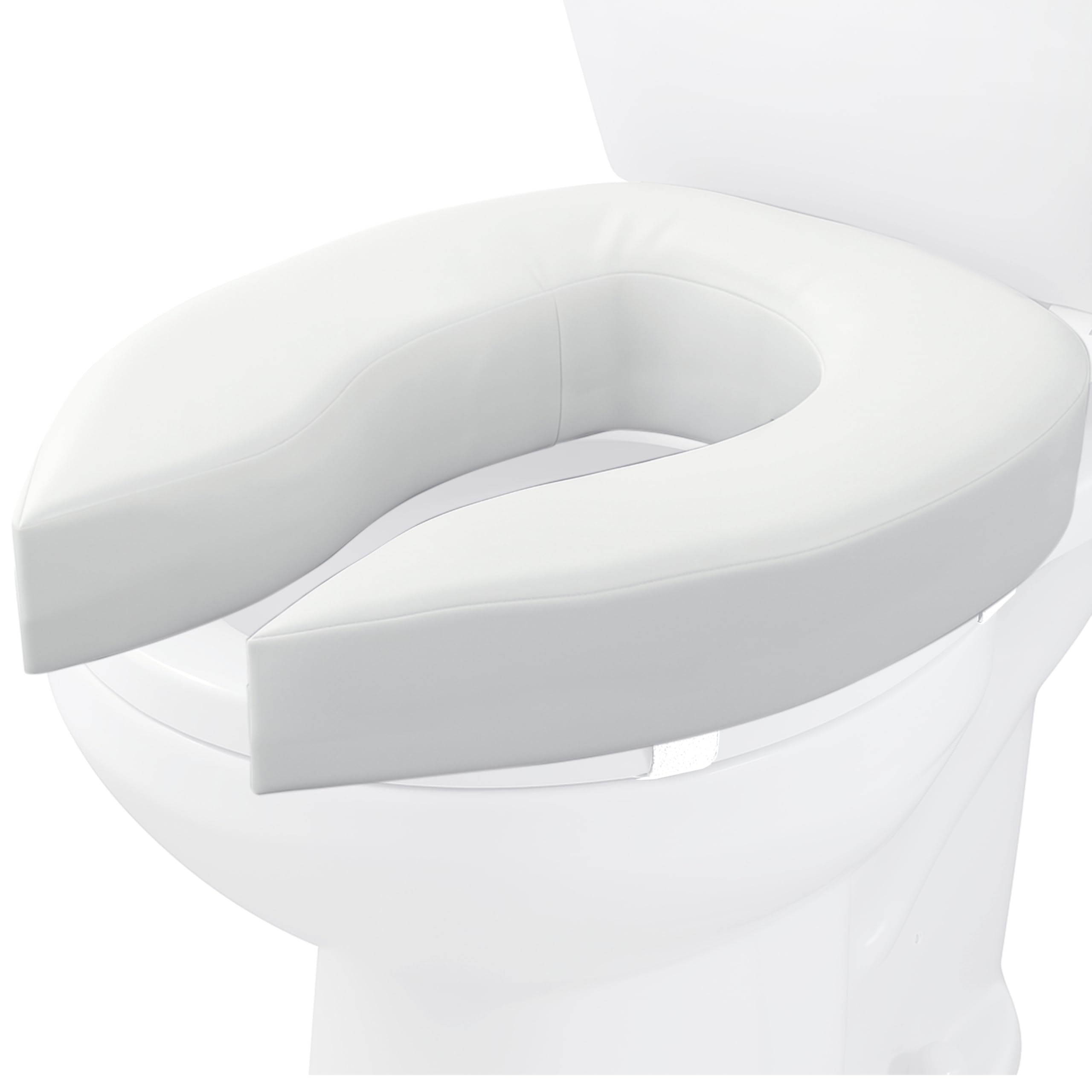 Homecraft Padded Raised Toilet Seat without Lid, Elevated Comfort Toilet Seat Support for Elderly, Handicapped and Disabled Users, White Colour, 10 cm