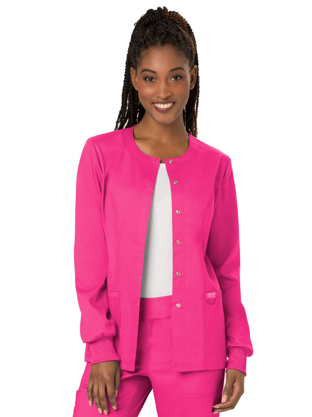 Cherokee Snap Front Scrub Jackets for